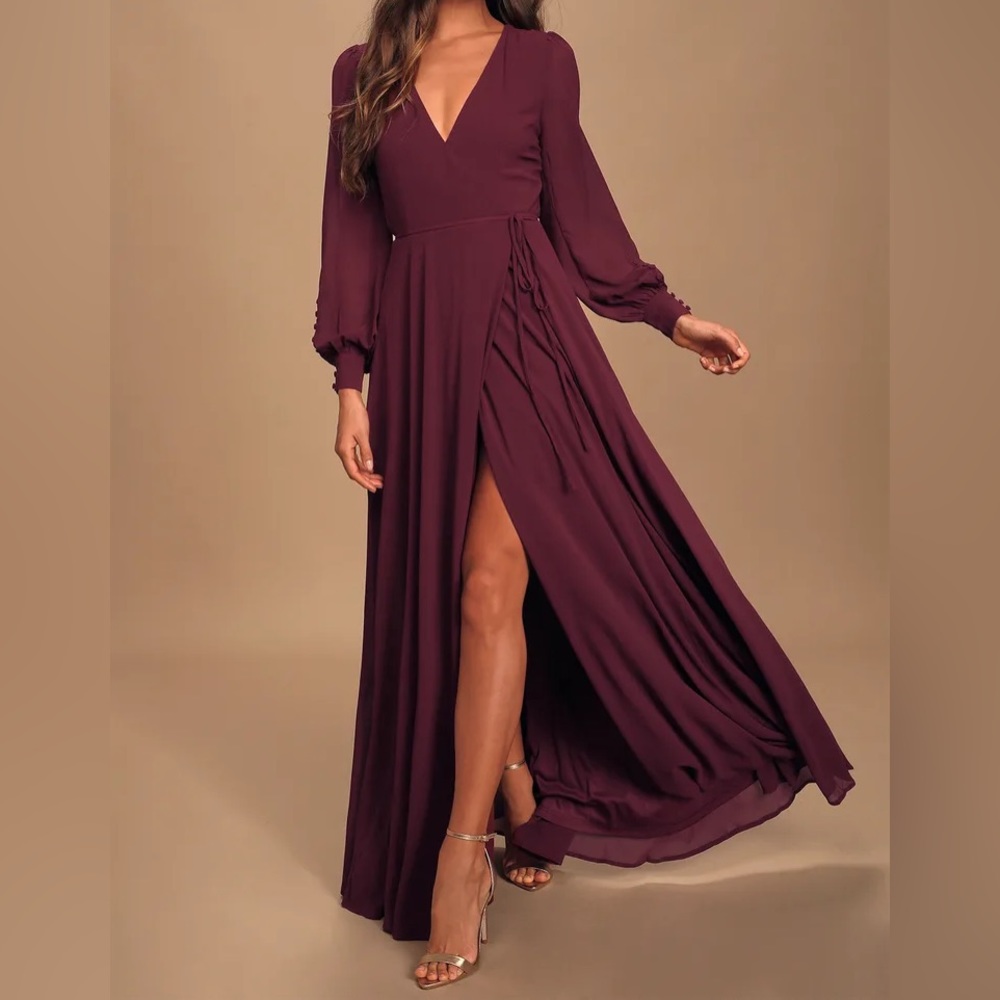 Burgundy Long flowing dress